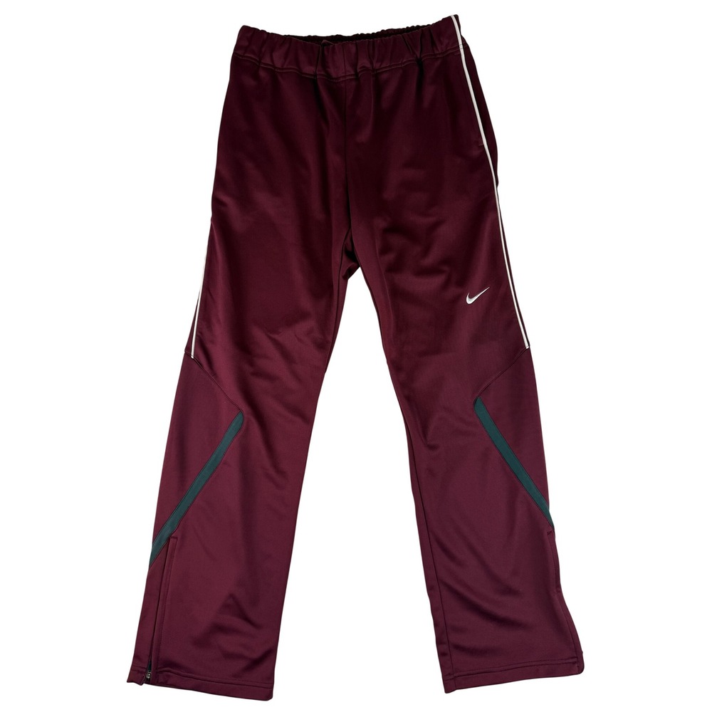 Nike Track Pants Mens Medium Maroon Dri-FIT Athletic Ankle Zip‎ 647124-669